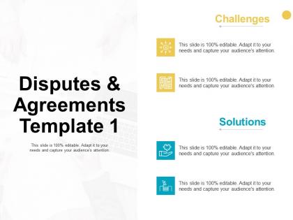 Disputes and agreements template slide solutions ppt powerpoint presentation model outline