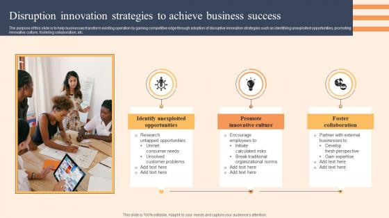 Disruption Innovation Strategies To Achieve Business Success