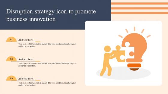 Disruption Strategy Icon To Promote Business Innovation