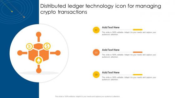 Distributed Ledger Technology Icon For Managing Crypto Transactions