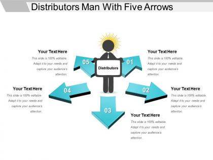 Distributors man with five arrows