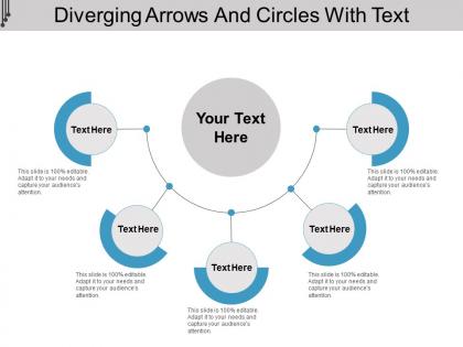 Diverging arrows and circles with text