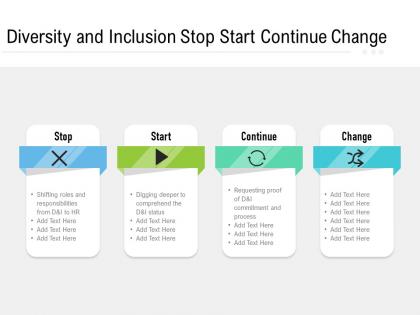 Diversity and inclusion stop start continue change