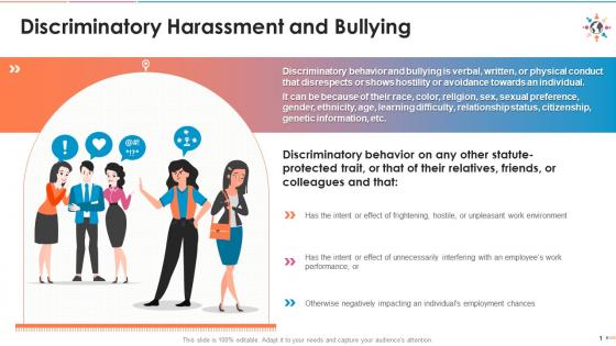 Diversity and inclusion training on d and i policy on harassment and bullying edu ppt
