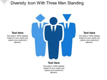 Diversity icon with three men standing