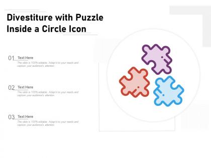 Divestiture with puzzle inside a circle icon