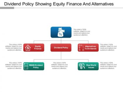 Dividend policy showing equity finance and alternatives