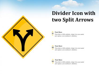Divider icon with two split arrows