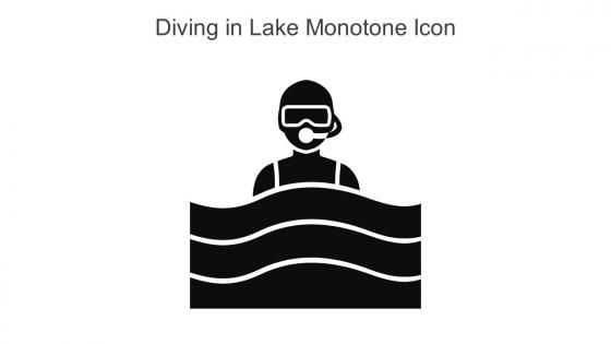 Diving In Lake Monotone Icon In Powerpoint Pptx Png And Editable Eps Format