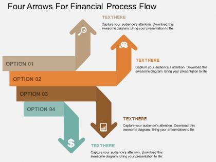 Dj four arrows for financial process flow flat powerpoint design