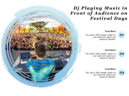 Dj playing music in front of audience on festival days