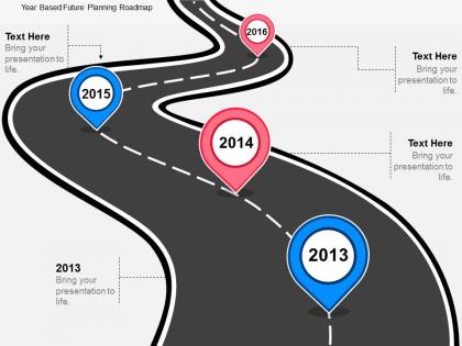 Dj year based future planning roadmap flat powerpoint design