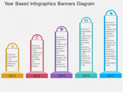 Dk year based infographics banners diagram flat powerpoint design