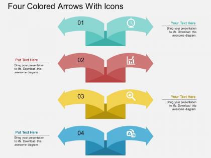 Dm four colored arrows with icons flat powerpoint design