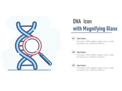 Dna icon with magnifying glass