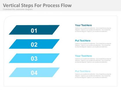 Do four vertical steps for process flow flat powerpoint design