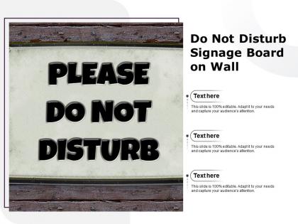 Do not disturb signage board on wall