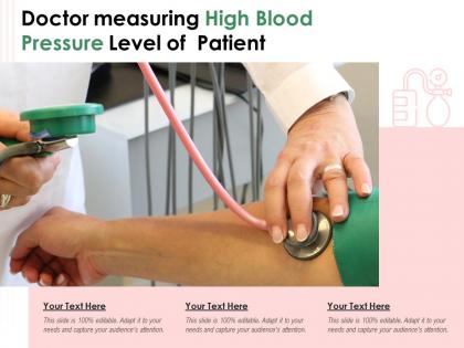 Doctor measuring high blood pressure level of patient