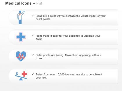 Doctor medical symbol heart health ecg ppt icons graphics
