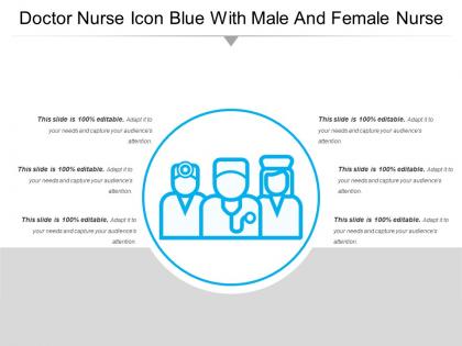 Doctor nurse icon blue with male and female nurse