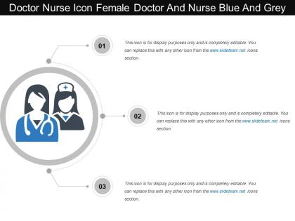 Doctor nurse icon female doctor and nurse blue and grey