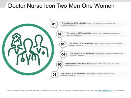 Doctor nurse icon two men one women