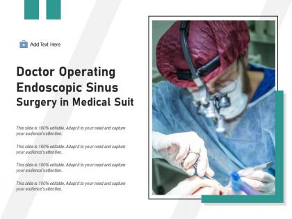 Doctor operating endoscopic sinus surgery in medical suit