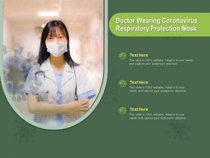 Doctor wearing coronavirus respiratory protection mask ppt powerpoint presentation file show