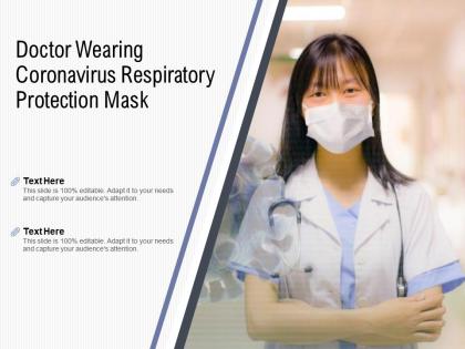 Doctor wearing coronavirus respiratory protection mask