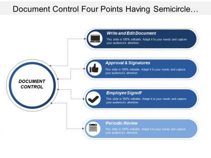 Document control four points having semicircle shaped