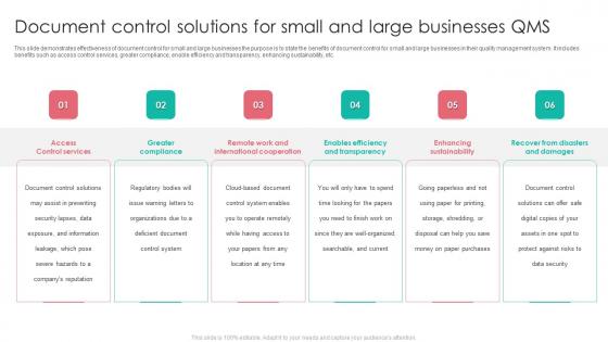 Document Control Solutions For Small And Large Businesses QMS