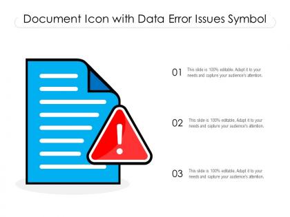 Document icon with data error issues symbol