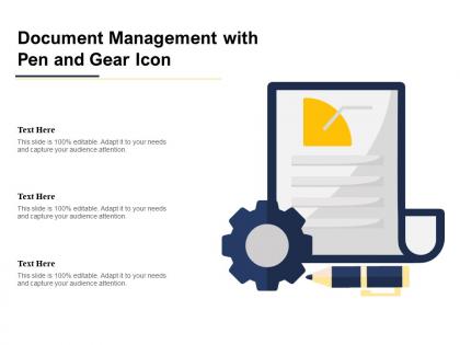 Document management with pen and gear icon
