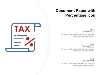 Document paper with percentage icon