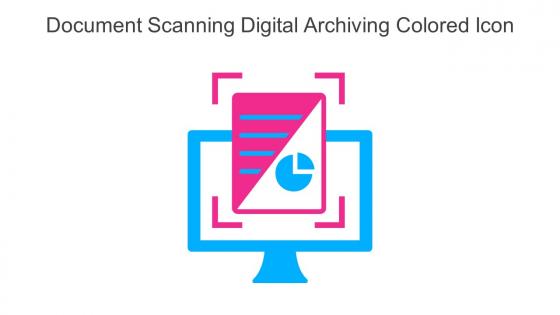 Document Scanning Digital Archiving Colored Icon In Powerpoint Pptx Png And Editable Eps Format