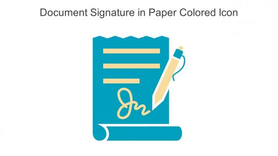 Document Signature In Paper Colored Icon In Powerpoint Pptx Png And Editable Eps Format