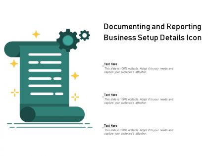 Documenting and reporting business setup details icon