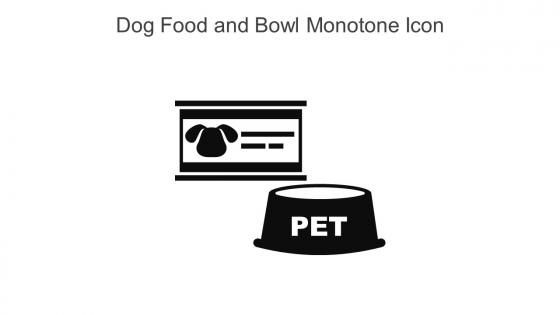 Dog Food And Bowl Monotone Icon In Powerpoint Pptx Png And Editable Eps Format