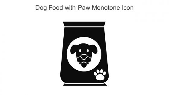 Dog Food With Paw Monotone Icon In Powerpoint Pptx Png And Editable Eps Format