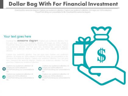Dollar bag with for financial investment flat powerpoint design