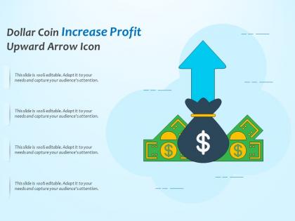 Dollar coin increase profit upward arrow icon