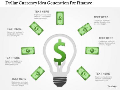 Dollar currency idea generation for finance flat powerpoint design