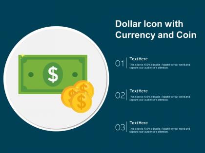 Dollar icon with currency and coin