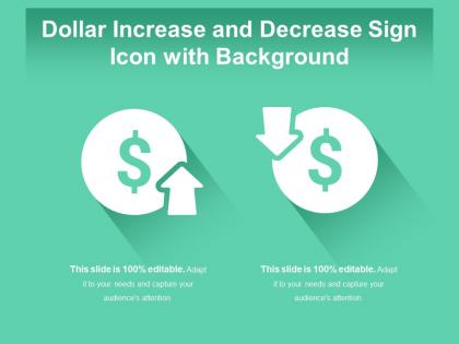 Dollar increase and decrease sign icon with background