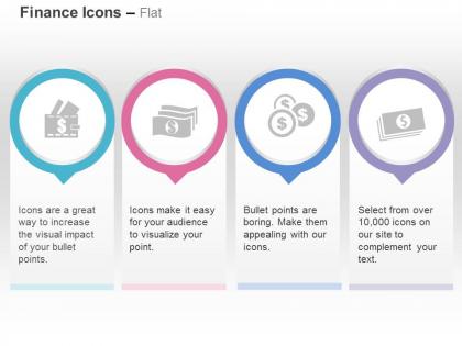 Dollar money banknote dollar coins ppt icons graphics
