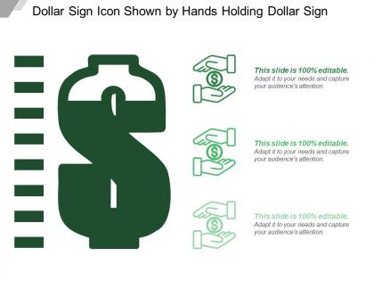 Dollar sign icon shown by hands holding dollar sign
