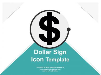 Dollar sign icon template ppt samples download