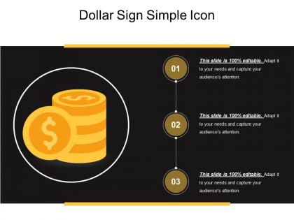Dollar sign simple icon ppt slide themes