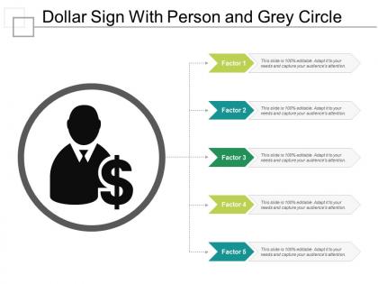Dollar sign with person and grey circle