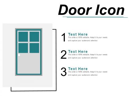 Door icon 5 powerpoint slides templates